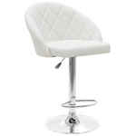 Σκαμπό Μπαρ Balina Pakoworld Πτυσσόμενο Λευκό pu-Μέταλλο Χρωμίου 52x53x109εκ