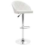 Σκαμπό Μπαρ Balina Pakoworld Πτυσσόμενο Λευκό pu-Μέταλλο Χρωμίου 52x53x109εκ