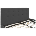 Κρεβάτι Mago Pakoworld Ύφασμα σε Ανθρακί Απόχρωση με Φυσικό Ξύλινο Πόδι 140x200εκ