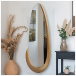 Καθρέπτης Οβάλ Marly Pakoworld mdf σε Φυσική Απόχρωση 50.5x4x127εκ