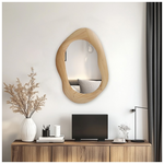 Καθρέπτης Οβάλ Enola Pakoworld mdf σε Φυσική Απόχρωση 54x2.5x80εκ