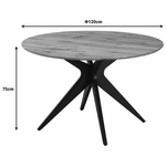 Τραπέζι Toda Pakoworld mdf σε Sonoma Απόχρωση με Μαύρα Μεταλλικά Πόδια Φ120x75εκ