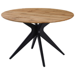 Τραπέζι Toda Pakoworld mdf σε Sonoma Απόχρωση με Μαύρα Μεταλλικά Πόδια Φ120x75εκ