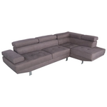 Γωνιακός Καναπές Delfie Pakoworld Αριστερή Γωνία Ύφασμα σε Γκρι Απόχρωση 260x163x72εκ