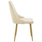 Καρέκλα Azori Pakoworld Μπεζ Βελούδο με Πόδι Μετάλλου σε Φυσική Απόχρωση 49x55x85εκ