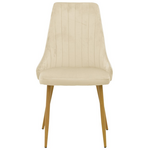 Καρέκλα Azori Pakoworld Μπεζ Βελούδο με Πόδι Μετάλλου σε Φυσική Απόχρωση 49x55x85εκ