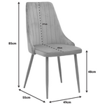 Καρέκλα Azori Pakoworld Μπεζ Βελούδο με Πόδι Μετάλλου σε Φυσική Απόχρωση 49x55x85εκ