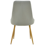 Καρέκλα Azori Pakoworld Γκρι Βελούδο με Πόδι Μετάλλου σε Φυσική Απόχρωση 49x55x85εκ