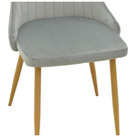 Καρέκλα Azori Pakoworld Γκρι Βελούδο με Πόδι Μετάλλου σε Φυσική Απόχρωση 49x55x85εκ