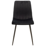 Καρέκλα Noor Pakoworld Μαύρο Βελούδο με Πόδι Μετάλλου σε Μαύρη Απόχρωση 44x53x86εκ
