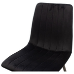 Καρέκλα Noor Pakoworld Μαύρο Βελούδο με Πόδι Μετάλλου σε Μαύρη Απόχρωση 44x53x86εκ