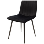 Καρέκλα Noor Pakoworld Μαύρο Βελούδο με Πόδι Μετάλλου σε Μαύρη Απόχρωση 44x53x86εκ