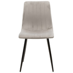 Καρέκλα Noor Pakoworld Γκρι Βελούδο με Πόδι Μετάλλου σε Μαύρη Απόχρωση 44x53x86εκ