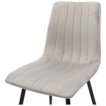 Καρέκλα Noor Pakoworld Γκρι Βελούδο με Πόδι Μετάλλου σε Μαύρη Απόχρωση 44x53x86εκ