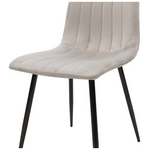 Καρέκλα Noor Pakoworld Γκρι Βελούδο με Πόδι Μετάλλου σε Μαύρη Απόχρωση 44x53x86εκ