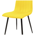 Καρέκλα Noor Pakoworld Κίτρινο Βελούδο με Πόδι Μετάλλου σε Μαύρη Απόχρωση 44x53x86εκ