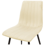 Καρέκλα Noor Pakoworld Μπεζ Ύφασμα με Πόδι Μετάλλου σε Μαύρη Απόχρωση 44x53x86εκ