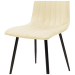 Καρέκλα Noor Pakoworld Μπεζ Ύφασμα με Πόδι Μετάλλου σε Μαύρη Απόχρωση 44x53x86εκ