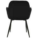 Πολυθρόνα Noor Pakoworld Μαύρο Βελούδο με Πόδι Μετάλλου σε Μαύρη Απόχρωση 58x58x86εκ
