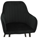 Πολυθρόνα Noor Pakoworld Μαύρο Βελούδο με Πόδι Μετάλλου σε Μαύρη Απόχρωση 58x58x86εκ