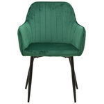 Πολυθρόνα Noor Pakoworld Κυπαρισσί Βελούδο με Πόδι Μετάλλου σε Μαύρη Απόχρωση 58x58x86εκ