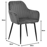 Πολυθρόνα Noor Pakoworld Κυπαρισσί Βελούδο με Πόδι Μετάλλου σε Μαύρη Απόχρωση 58x58x86εκ