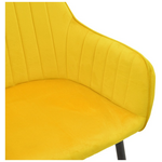 Πολυθρόνα Noor Pakoworld Κίτρινο Βελούδο με Πόδι Μετάλλου σε Μαύρη Απόχρωση 58x58x86εκ