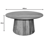 Τραπέζι Σαλονιού Canicule i Pakoworld Μασίφ Ξύλο Ακακίας σε Φυσική Απόχρωση Φ80x40εκ