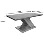 Τραπέζι Σαλονιού Solange Pakoworld σε Γκρι-Sonoma Απόχρωση 110x55x47.5εκ