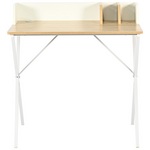 Γραφείο Εργασίας Zervan Pakoworld σε oak Απόχρωση με Πόδι Λευκό Μέταλλο 80x50x84εκ