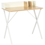 Γραφείο Εργασίας Zervan Pakoworld σε oak Απόχρωση με Πόδι Λευκό Μέταλλο 80x50x84εκ
