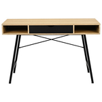 Γραφείο Εργασίας Yamin Pakoworld σε oak Απόχρωση με Πόδι Μαύρο Μέταλλο 120x48x76εκ