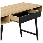 Γραφείο Εργασίας Yamin Pakoworld σε oak Απόχρωση με Πόδι Μαύρο Μέταλλο 120x48x76εκ