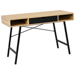 Γραφείο Εργασίας Yamin Pakoworld σε oak Απόχρωση με Πόδι Μαύρο Μέταλλο 120x48x76εκ