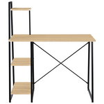 Γραφείο Εργασίας Deckstor Pakoworld με Ραφιέρα σε oak Απόχρωση με Πόδι Μαύρο Μέταλλο 102x50x117εκ
