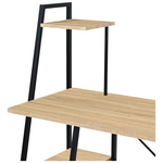 Γραφείο Εργασίας Deckstor Pakoworld με Ραφιέρα σε oak Απόχρωση με Πόδι Μαύρο Μέταλλο 102x50x117εκ