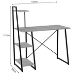 Γραφείο Εργασίας Deckstor Pakoworld με Ραφιέρα σε oak Απόχρωση με Πόδι Μαύρο Μέταλλο 102x50x117εκ