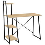 Γραφείο Εργασίας Deckstor Pakoworld με Ραφιέρα σε oak Απόχρωση με Πόδι Μαύρο Μέταλλο 102x50x117εκ