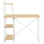Γραφείο Εργασίας Deckstor Pakoworld με Ραφιέρα σε oak Απόχρωση με Πόδι Λευκό Μέταλλο 102x50x117εκ