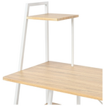 Γραφείο Εργασίας Deckstor Pakoworld με Ραφιέρα σε oak Απόχρωση με Πόδι Λευκό Μέταλλο 102x50x117εκ