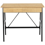 Γραφείο Εργασίας Lione Pakoworld με Συρτάρια σε oak Απόχρωση με Πόδι Μαύρο Μέταλλο 90x50x75εκ