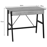 Γραφείο Εργασίας Lione Pakoworld με Συρτάρια σε oak Απόχρωση με Πόδι Μαύρο Μέταλλο 90x50x75εκ