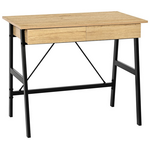 Γραφείο Εργασίας Lione Pakoworld με Συρτάρια σε oak Απόχρωση με Πόδι Μαύρο Μέταλλο 90x50x75εκ