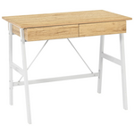 Γραφείο Εργασίας Lione Pakoworld με Συρτάρια σε oak Απόχρωση με Πόδι Λευκό Μέταλλο 90x50x75εκ