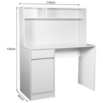 Γραφείο Εργασίας Secreta Pakoworld με Ράφι σε Λευκή Απόχρωση 110x50x135εκ