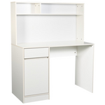 Γραφείο Εργασίας Secreta Pakoworld με Ράφι σε Λευκή Απόχρωση 110x50x135εκ