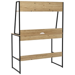 Γραφείο Εργασίας Herbey Pakoworld με Ράφια σε oak Απόχρωση με Πόδι Μαύρο Μέταλλο 100x48x139εκ