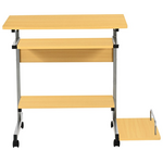 Γραφείο Υπολογιστή Veronce Pakoworld σε Φυσική Απόχρωση με Μεταλλικό Σκελετό 89x47x71εκ