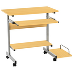 Γραφείο Υπολογιστή Veronce Pakoworld σε Φυσική Απόχρωση με Μεταλλικό Σκελετό 89x47x71εκ