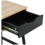 Γραφείο Εργασίας Rezio Pakoworld με Ράφι και Συρτάρι σε oak Απόχρωση με Πόδι Μαύρο Μέταλλο 75x45x76εκ